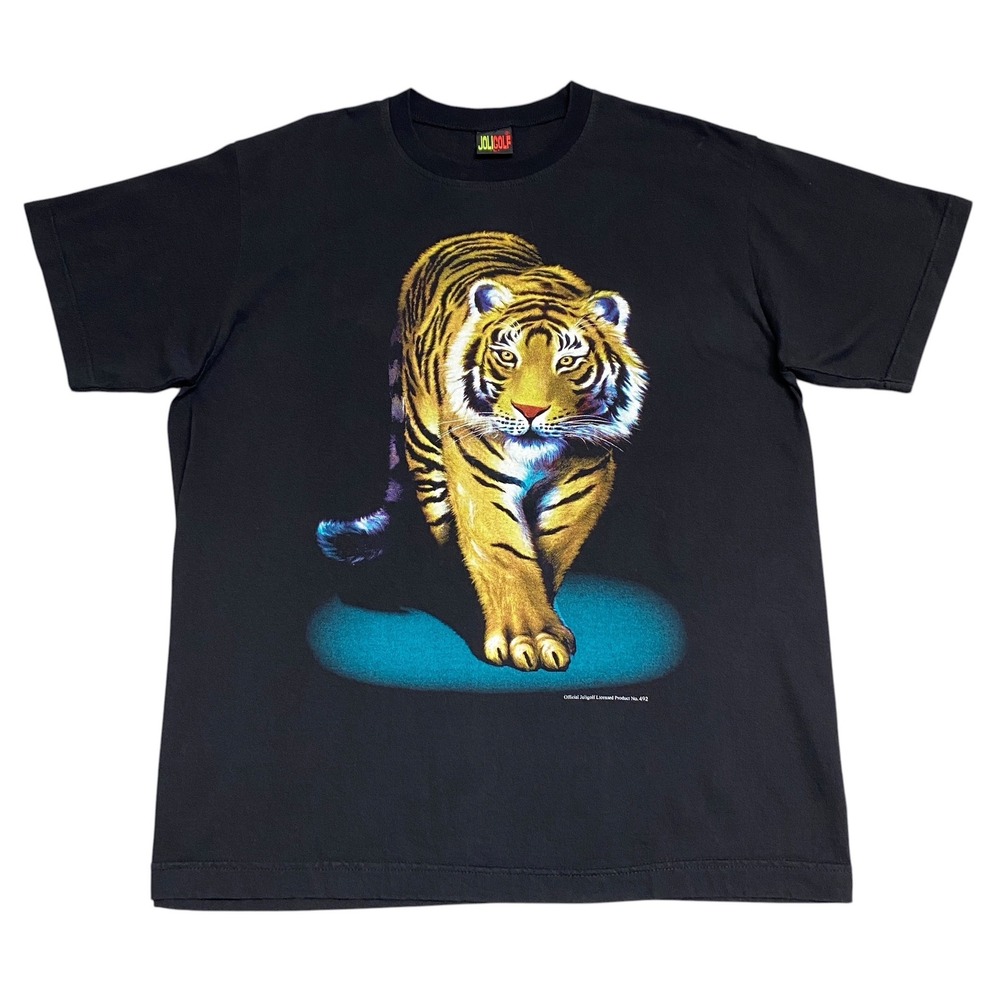 Vintage JOLIGOLF Tiger Graphic Black T-Shirt